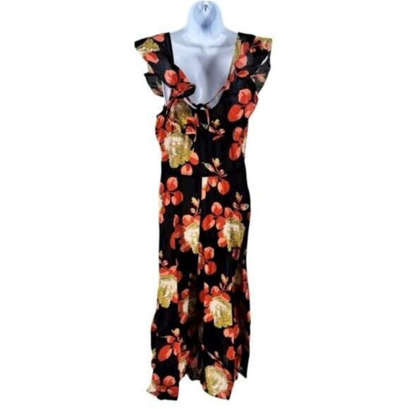 The Great NEW Cabbage Rose Print The Geranium Dress Black Floral Maxi Dress M - Picture 7 of 11